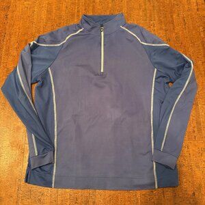 Footjoy Men’s Large Blue 1/4 Zip Pullover Golf Nylon Performance Long Sleeve
